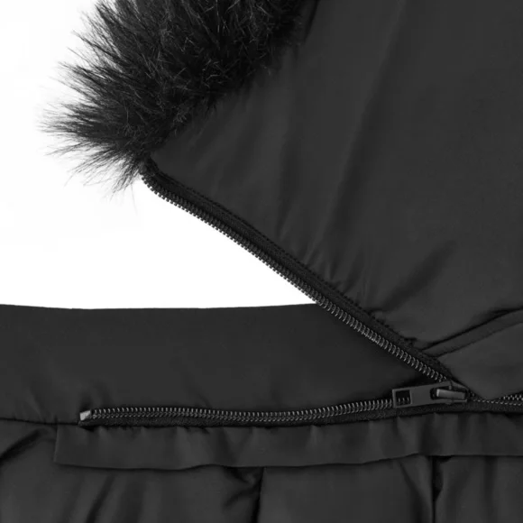 MEMBERSMARK Girls Black Puffer Parka, Warm Fleece Lined Jacket w/Removable Hood - Picture 7 of 10